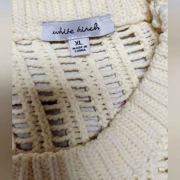 White Birch Open Knit Short Sleeve Short Sleeve Top XL New Without Tags - Picture 6 of 8